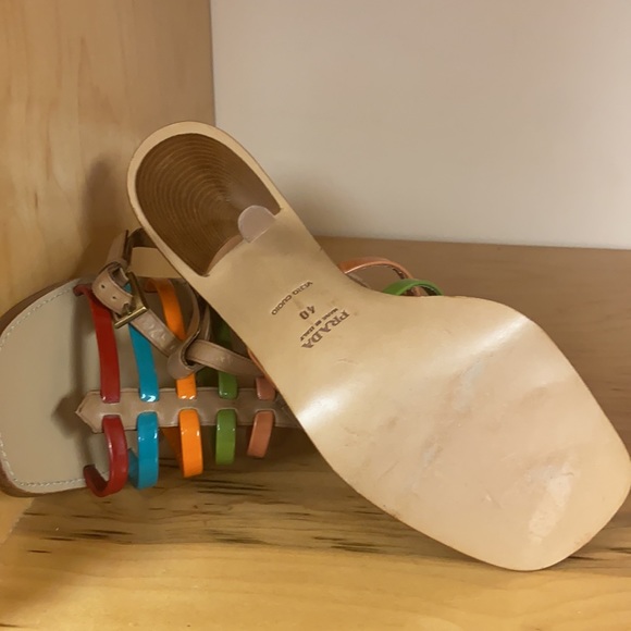 PRADA WOMEN HIGH FASHION SHOES HEELS SIZE EURO 40 MADE IN ITALY - Picture 8 of 9